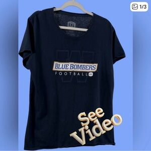 👛ANY 2/$20) CFLShort Sleeved Winnipeg Blue Bombers 100 percent Cotton Jersey XL